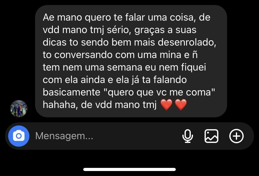 Aluno: graças às suas dicas tô bem mais desenrolado